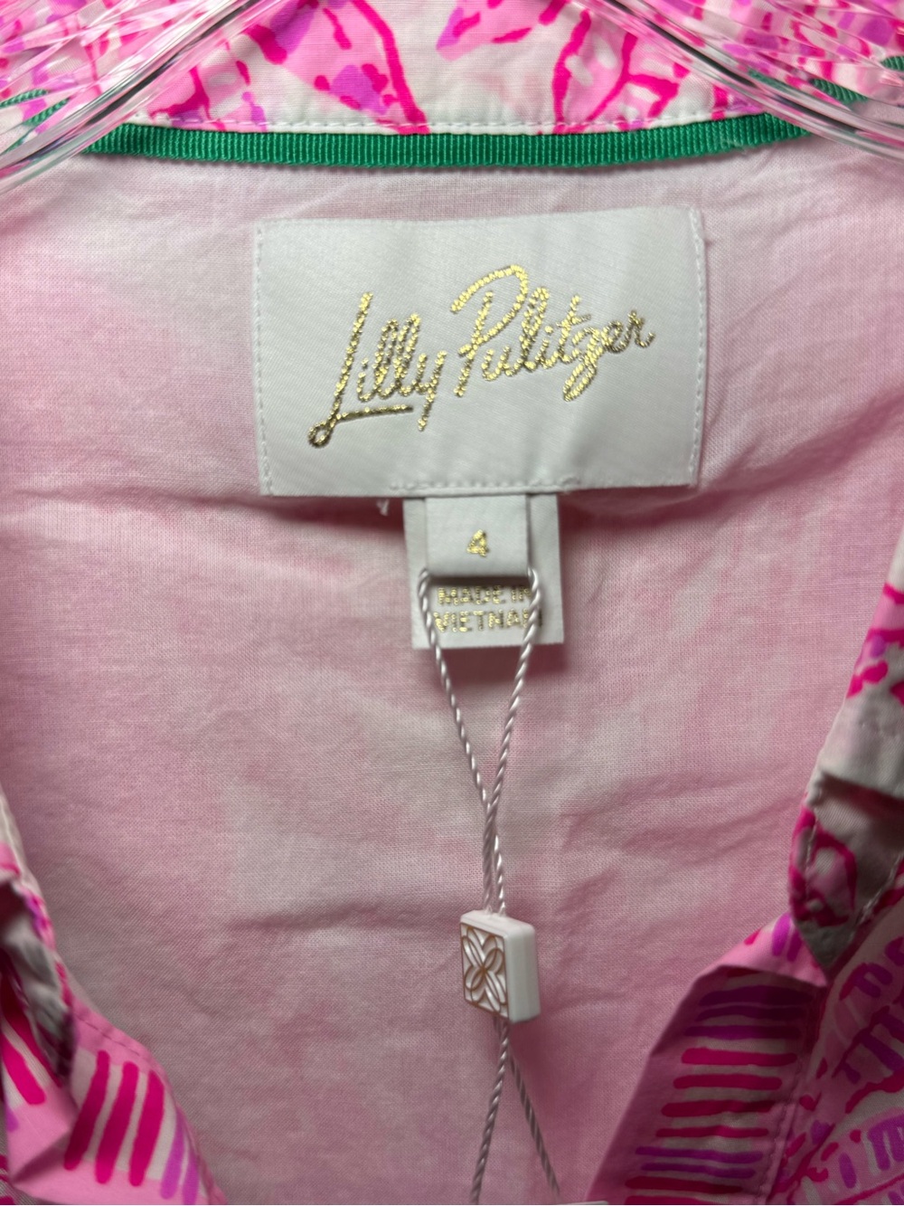 Lilly Pulitzer Pink White Floral Collared Button Front Cotton Shirt Dress 4 NWT - Picture 3 of 9